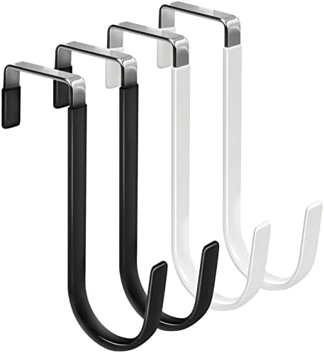 FYY Over the Door Hooks, Single-Hanger 4 Pack, Fits Doors 1 3/8" Mix by FYY