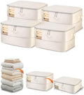 Comforter Storage Bag - 2-Layer 4-Pack Self Compression Organizer, Closet Organizers and Storage, Under Bed Space Saver, Blanket Organizer for Bedding, Pillow, Sheet, Clothes, Nursery Use by Unknown