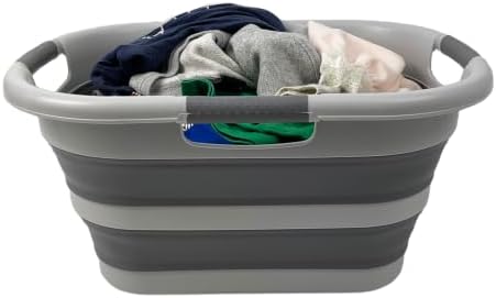 SAMMART Pack of 2 Collapsible Plastic Laundry Basket & Clothes Hamper, Comfort Non-Slip Handle, Foldable Storage Organizer with Space Saving Design, Portable Pop Up Container for Indoor and Outdoor - Image 7