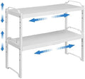 Set of 2 Expandable Kitchen Cabinet Shelves Organizers, Stackable Adjustable Small Storage Shelf Rack Stand For Pantry Cabinet Cupboard Kitchen Counter Organization, 22 lbs Capacity, Length:20.5" by X-cosrack
