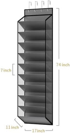 KEEPJOY 10 Tiers Mesh Over Door Shoe Organizer Storage, Hanging Shoe Holder for Door with Large Deep Pockets, Holds 20-30 Pairs of Shoes, Ideal for Sneakers & Boots(Grey) - Image 3