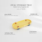 Fits Desks, Vanities & Entryways: Oval Catchall Tray for Keys and Wallets, Durable Plastic Organizer Bin for Small Essentials (1 Piece) - Image 4
