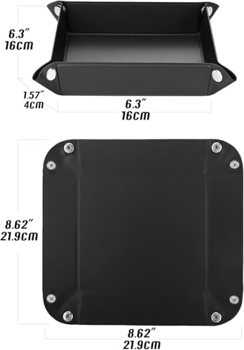 Luxspire PU Valet Tray for Key Coin Phone Jewelry Wallet, S, Black - Image 6