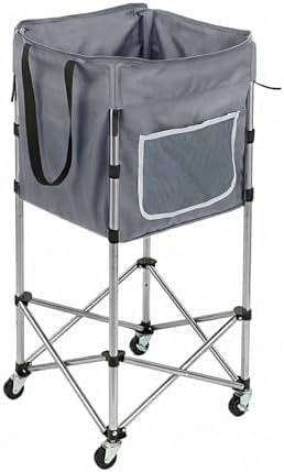 Laundry Basket with Wheels, 35.9" No-Bend Rolling Hamper, Grey by TaiAIphayi