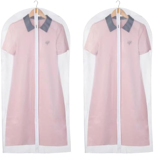Carbrea 2 Pack Translucent Garment Bags for Hanging Clohes - 24" x 49" by Carbrea