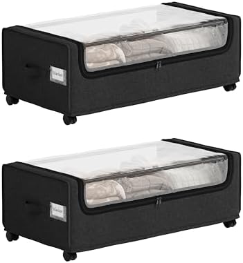 Under Bed Storage With Wheels, XXXXL Large Underbed Storage Organizer, 90L Capacity, for Shoes, Clothes, Blankets, Bedding - Image 7