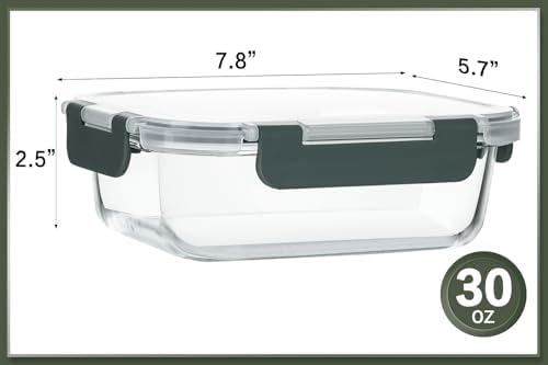 KOMUEE 10 Packs 30 oz Glass Meal Prep Containers with Lids - Image 2