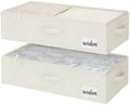 StorageWorks 5 Inch Low Profile Under Bed Storage Containers with Clear Lid | Reinforced Structure, Resists Sagging, Handles & Label Holder, Foldable Stackable Closet Storage for Clothes, Blankets, Toys by StorageWorks
