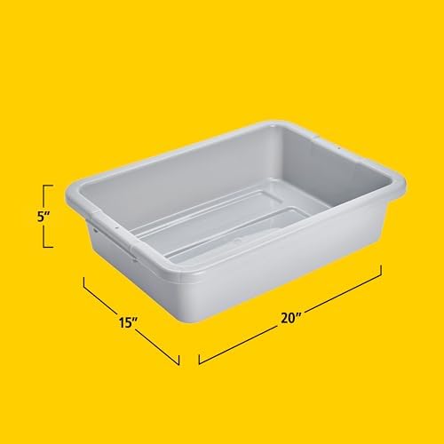 Rubbermaid Commercial Products Standard Bus/Utility Box, 4.6-Gallon, Gray, Plastic, Heavy Duty Restaurant Wash Basin/Dish Washing Tub for Kitchen Organization/Storage - Image 4