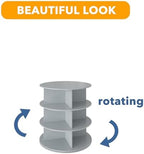 SpaceAid 3 Tier Rotating Shoe Rack Tower, Spinning Shoe Display Lazy Susan, Revolving 360 Shoe Rack Storage Round Carousel, Vertical Handbag Rotate Shoes Closet Organization (3-Tier Gray) - Image 7