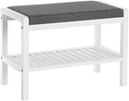 SONGMICS Shoe Rack Bench, Padded Seat, Storage Shelf, Holds Up to 350 lb by Unknown