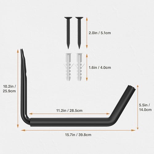 niffgaff Heavy Duty Garage Storage Hooks - 120 LB Capacity Wall Mounted Rack for Kayaks, Ladders, and Bikes - Image 4