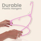 Utopia Home Plastic Hangers 50 Pack – Built-in Strap Hooks Pink | Space saving | Durable & strong | Closet organizer | Clothes hangers | Ideal for shirts, pants, skirts & coats - Image 6