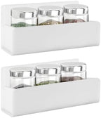 6 Inch Acrylic Spice Rack Wall Mount, White, 2 Pack by Douildhaiy