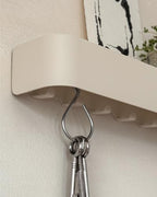 Kazai. Key Holder for Wall 'Tone' | Minimalist Key Hooks Design from Berlin | Modern Key Hanger with Metal Shelf | Key Hook Wall Mounted as Hallway Furniture | Sand Taupe - Image 4