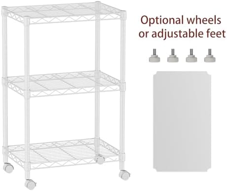 SINGAYE 3 Small Wire Shelves Kitchen Pantry Close Home Organizers and Storage Bathroom Shelf Laundry Room Organization Adjustable Book Metal Garage Shelving Unit - Image 4