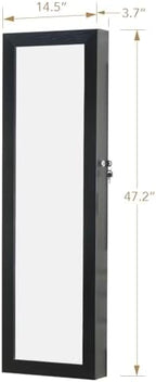 8 LED Lights Jewelry Armoire with Mirror with Storage And 2 Drawers - Image 3