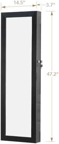 8 LED Lights Jewelry Armoire with Mirror with Storage And 2 Drawers - Image 3