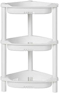 ELYKEN Corner Shower Caddy Standing, 3 Tier Plastic Shower Organizer, White by ELYKEN