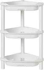 ELYKEN Corner Shower Caddy Standing, 3 Tier Plastic Shower Organizer, White by ELYKEN