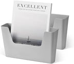 YOHOM Adhesive File Holder Plastic Document Folder Door No Drilling Mount Mail Magazine Organizer A4 Filing Envelopes Folder, Office Wall Mount Single Pocket(GREY, 2 PCS) by Yohom