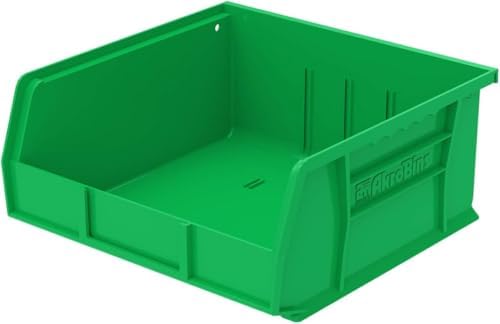 Akro-Mils 30235 AkroBins Plastic Storage Bins, 11"x11"x5", Green, 6-Pack by Akro-Mils
