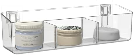 vacane Plastic Over Cabinet Door Organizer, Adhesive Mount Storage Organizer Container Makeup Organizer Hanging Basket Bins For Craft Room, Pantry, Office, Space Saving Holder for Kitchen Bags-XL by vacane