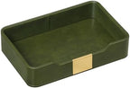 PU Leather Valet Tray, Nightstand Organizer, Catchall Tray, Green by MEIBOOCH