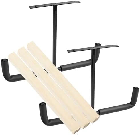 Heavy Duty Ceiling Garage Hooks, Overhead Garage Storage Rack, Wall Mounted Utility Hanger for Wood, Tools, Bicycle, Fishing Rod - Image 3