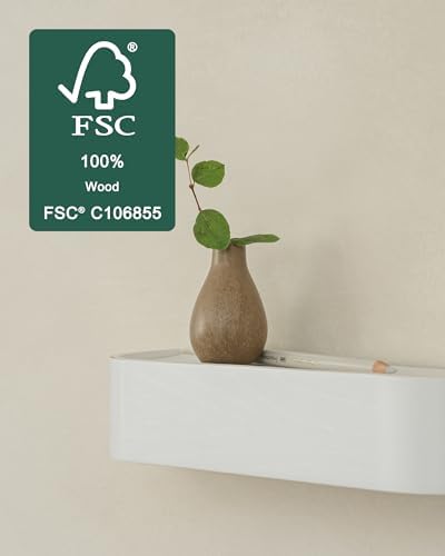 Kazai. Key Holder 'Toke' | Minimalist Key Hook Design from Berlin | Modern Key Holder Wall Mount with Wooden Shelf | Key Rack for Wall as Entryway Organizer | White - Image 2