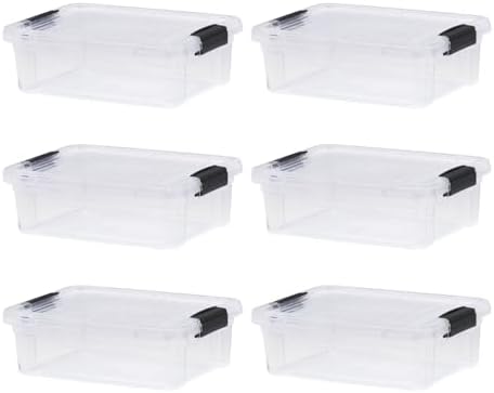 Superio 4.5 Quart Clear Plastic Storage Containers with Lids, Stackable Organizer Bins, BPA-Free Storage Boxes for Home, Office, Dorm & Classroom, 6 Pack by Superio