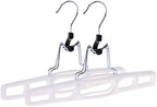 Premium Skirt Hangers 2-Pack - Thin Space-Saving Skirt Hanger Set with Clamp, Pant Hanger 2-Piece Set, Shorts Hangers with Heavy-Duty Locking Clasp, Multipurpose Quality Jean Hangers Set (White, 2) by QualityHangers