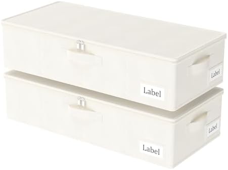 Yawinhe 27L UnderBed Storage Containers,2 Pack Closet Organizers,Beige by Yawinhe