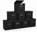 Closet Organizers Fabric Storage Bins With Lids Collapsible Cube Storage Organizer Basket With Handles,Storage Boxes for Clothes Storage,Office,Laundry,Shelves,8 Pack,（Black） by SEVENDOME