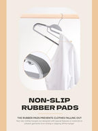 HOUSE DAY Slim Plastic Hangers with Non Slip Rubber Pads, 100 Pack, Grey | Space saving closet organizer, heavy duty S-shape, rubber grip pads help keep shirts, suits, coats, pants, skirts in place - Image 4