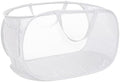 Strong Mesh Pop Up Laundry Basket, Collapsible Laundry Hamper with Side Pocket, Foldable Clothes Pop Up Hamper with Durable Reinforced Handles for Laundry, Bathroom, Kids Room, Dorm or Travel White by Bemkoo