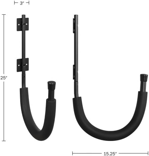 2-Pack of Kayak Storage Hook Sets - Kayak Wall Mount Hangers with 100lb Capacity Per Pair for Paddleboards, Surfboards, - Image 6