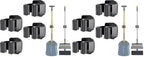 Upgraded Magnetic Broom and Mop Holder Wall Mount, Space-Saving Heavy Duty No Drill Over the Door Broom Gripper RV Camper Wall Organizer,Black,4 Pcs (Pack of 2) by MagitcSee