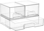 Vtopmart Clear Stackable Storage Drawers Set of 5, Plastic Organizer Bins by Vtopmart