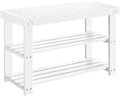 Pipishell 3 Tier Bamboo Shoe Rack Bench for Entryway, White by Pipishell