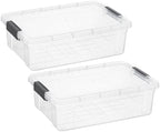 Superio Storage Bins with Lids, Clear Plastic Containers for Organizing, Stackable Totes, BPA Free, Odor Free, Organizer Boxes for Home, and Dorm (2 Pack, 22.75 Qt) by Superio