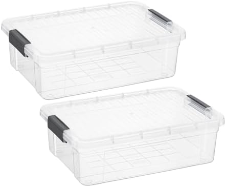 Superio Storage Bins with Lids, Clear Plastic Containers for Organizing, Stackable Totes, BPA Free, Odor Free, Organizer Boxes for Home, and Dorm (2 Pack, 22.75 Qt) by Superio