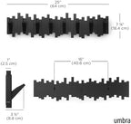 Umbra Sticks Wall Coat Rack, Wall Mount 8 Retractable Hooks, Black - Image 3