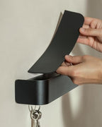 Kazai. Key Holder for Wall 'Tone' | Minimalist Key Hooks Design from Berlin | Modern Key Hanger with Metal Shelf | Key Hook Wall Mounted as Hallway Furniture | Black - Image 5