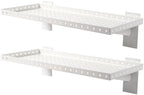 Slatwall Shelves 24x10 Inch, Slatwall Accessories for Retail, Garage, Home Storage, Heavy Duty Slat Wall Hanging Shelf (2, White) by Unknown