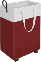 HomeHacks 90L Rolling Laundry Basket with 4 Wheels Collapsible Red by HomeHacks