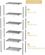 SINGAYE Metal Shelves Wire Shelving Storage Standing Adjustable Shelf Unit - Image 5