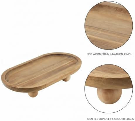 Solid Wood Catchall Tray for Keys & Rings, Natural Finish Entryway Organizer with Raised Edges, Compact Desktop Storage - Image 6