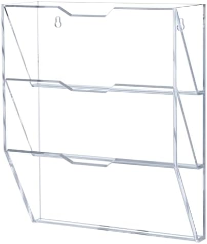 MyGift 3 Tier Acrylic Mail Sorter Wall Mounted Letter Holder Rack - Image 6