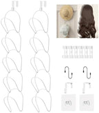 LINFIDITE 10 Pack Hat Rack Hanger Holder Organizer Closet Hanging Baseball Cap Display Storage Rack for Scarves Handbags Towels Clothes Ties Over Door Wall Mounted w Hanging Hook White by LINFIDITE